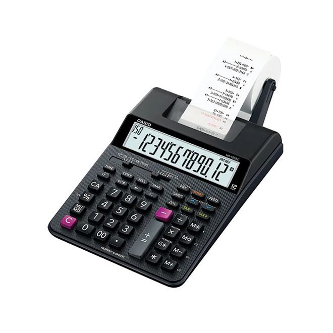 Calculadora-de-Mesa-com-Bobina-Bivolt-Preta-HR-100RC-CASIO Calculadora-de-Mesa-com-Bobina-Bivolt-Preta-HR-100RC-CASIO