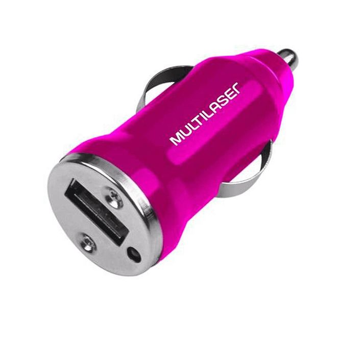 Carregador-Automotivo-USB-CB107-Rosa-Multilaser Carregador-Automotivo-USB-CB107-Rosa-Multilaser