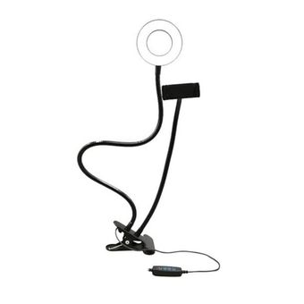 Suporte tipo Ring Light ajustável com Clip Fixador USB AC369 Multilaser