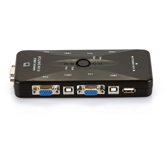 Switch-KVM-USB-4-Portas-VGA-Cirilo-Cabos Switch-KVM-USB-4-Portas-VGA-Cirilo-Cabos