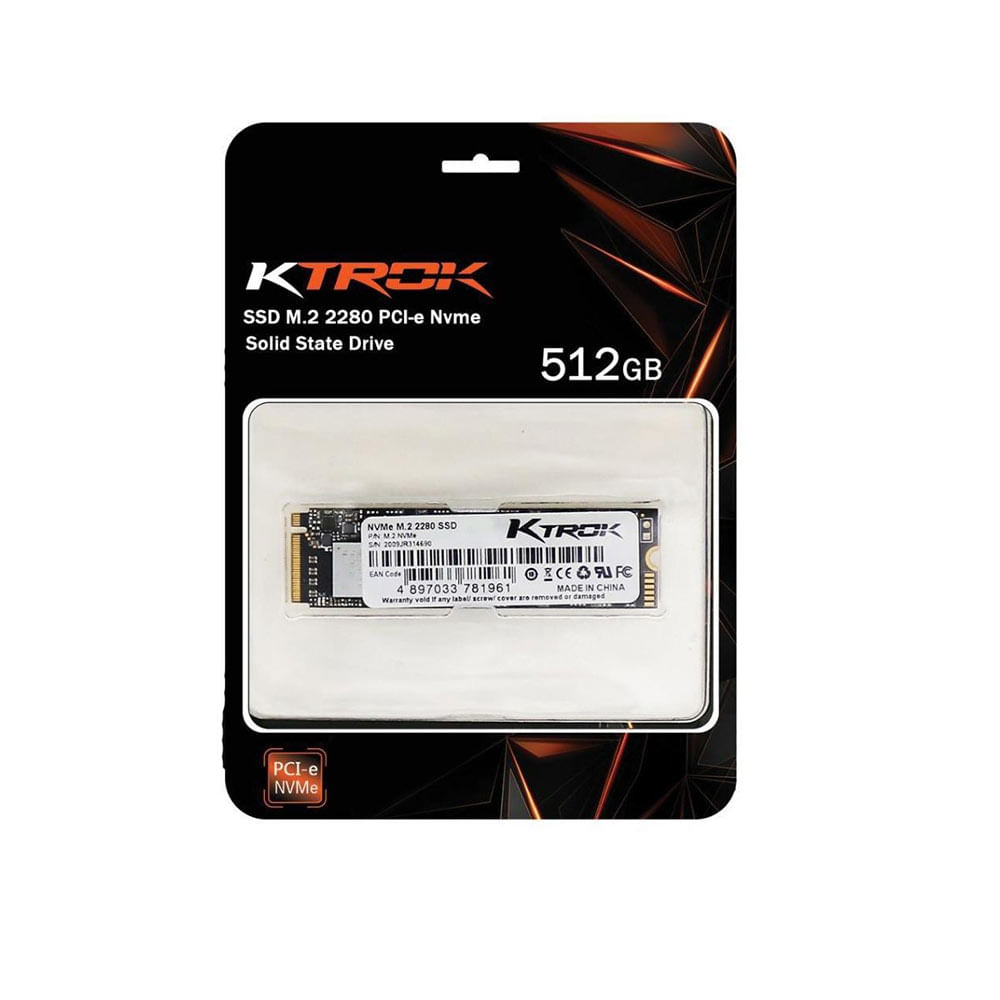 SSD 512Gb Ktrok Leitura 1500Mb/S e Gravação 1200Mb/S