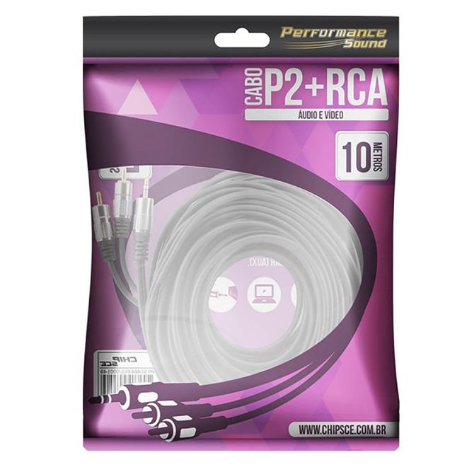CABO-P2-ESTEREO-E-CABO-2-RCA-10M-018-0710-PERFORMANCE-SOUND CABO-P2-ESTEREO-E-CABO-2-RCA-10M-018-0710-PERFORMANCE-SOUND